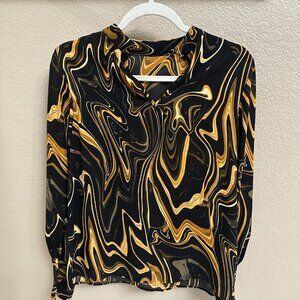 Black and gold blouse